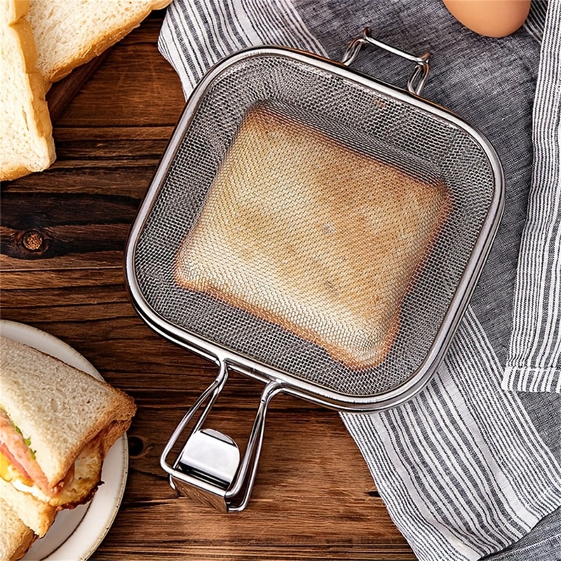 Stainless Steel Oven Sandwich Maker Grill Pan Non Stick Sandwich Toaster Clip