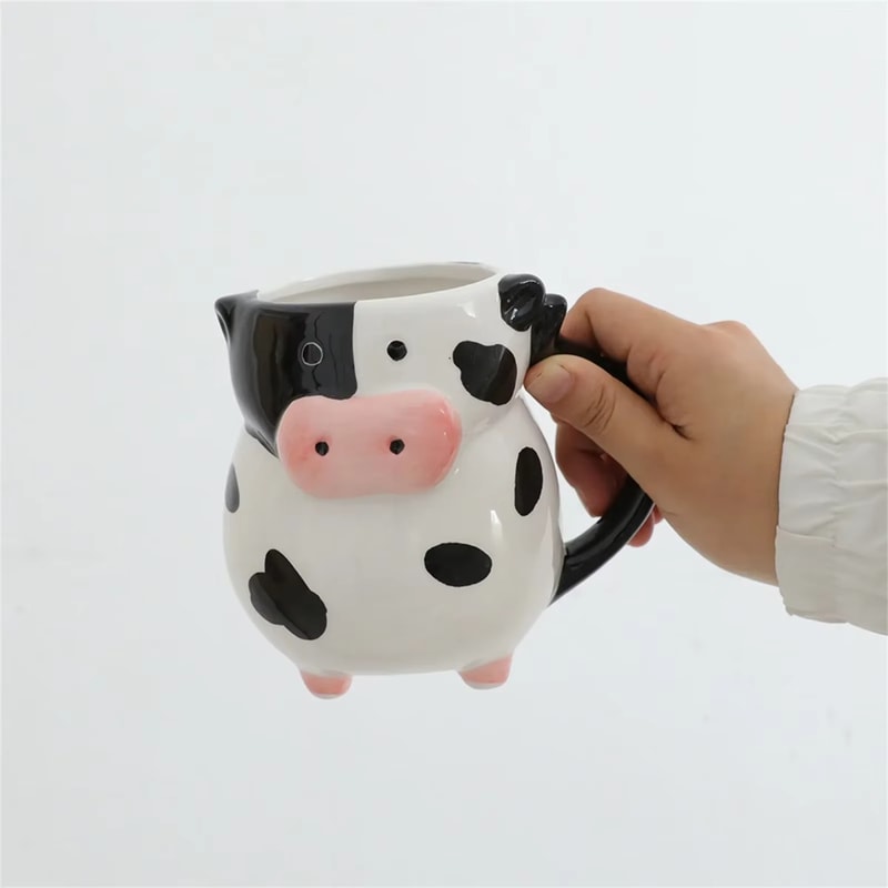 Cute Cartoon Cow Ceramic Coffee & Milk Mug for Kids and Breakfast