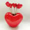 Cute Heart Shaped Stainless Steel Plastic Kids Fruit Fork Set 6