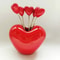 Cute Heart Shaped Stainless Steel Plastic Kids Fruit Fork Set 6