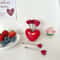 Cute Heart Shaped Stainless Steel Plastic Kids Fruit Fork Set 5