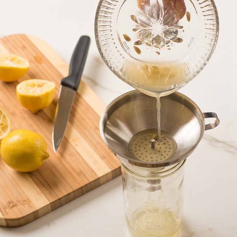 Premium Stainless Steel Funnel with Strainer Brewing Funnel Strainer for Liquid Transfer
