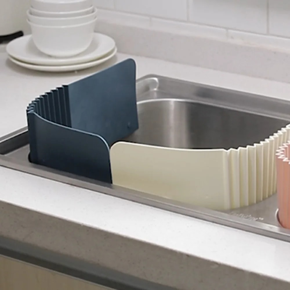 Adjustable Splatter Screen Kitchen Sink Protector Vegetable Washing Board 0