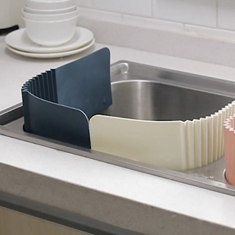 Adjustable Splatter Screen Kitchen Sink Protector Vegetable Washing Board 0