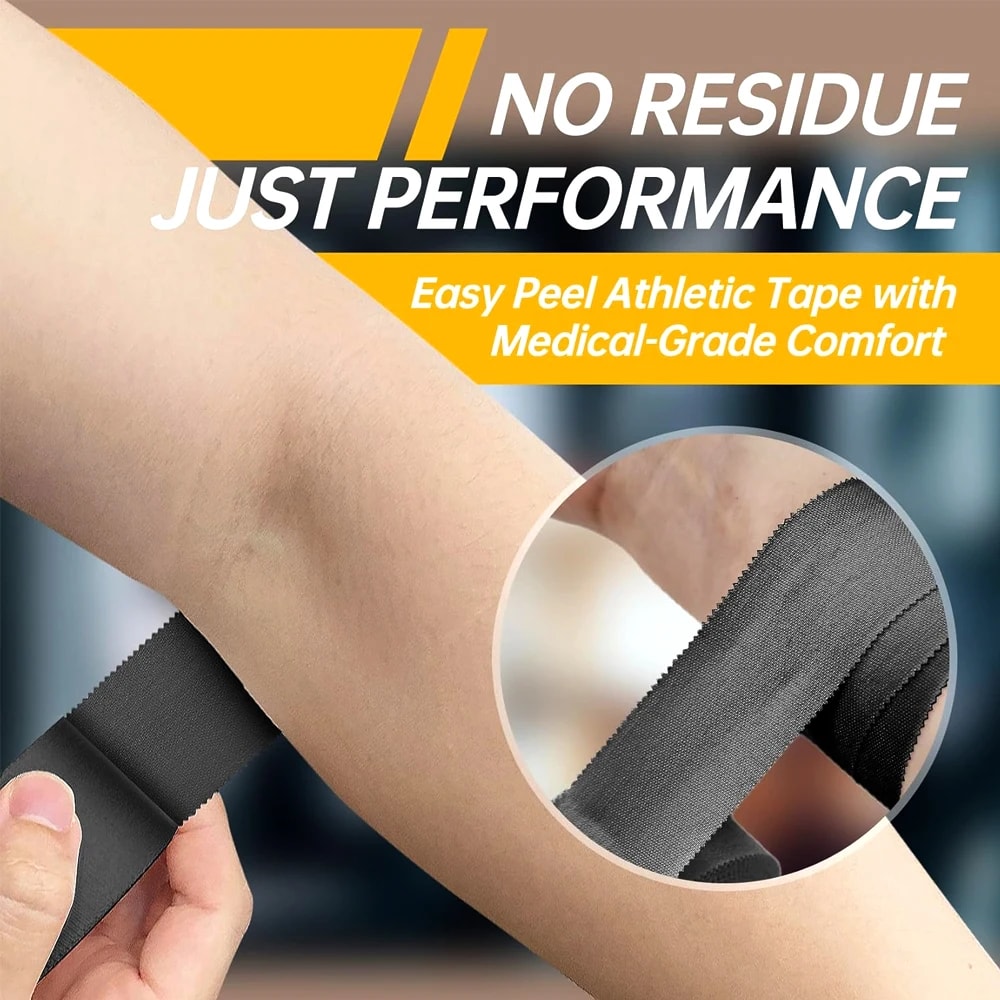 Precut Waterproof Kinesiology Tape Black Athletic Muscle Support Bandage 1