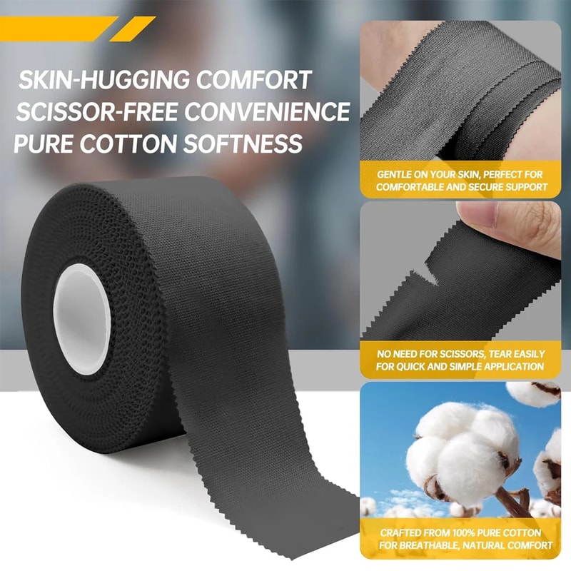Precut Waterproof Kinesiology Tape Black Athletic Muscle Support Bandage 2