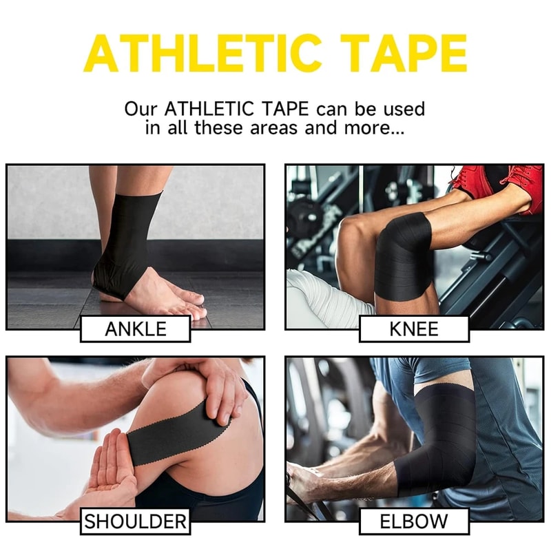 Precut Waterproof Kinesiology Tape Black Athletic Muscle Support Bandage 3