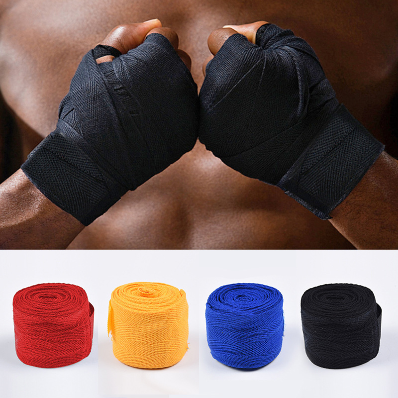 Premium Cotton Boxing Hand Wraps Elastic Support Straps For MMA 5
