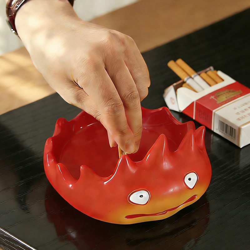 Creative Cartoon Flame Cute Ashtray for Desktop Decoration & Anti Fly Ashtray Gift
