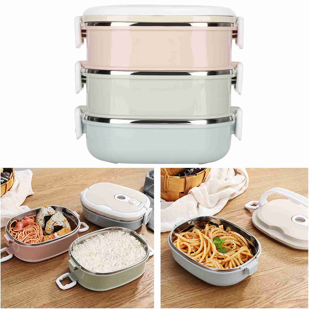 Large Capacity Multi Layer Stainless Steel Lunch Box For Office School 2