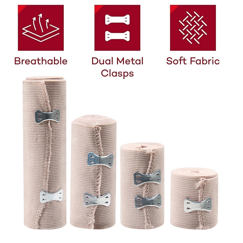 Premium Elastic Bandage Wrap Cotton Latex Free Self Adhesive Support For Sports First Aid 2