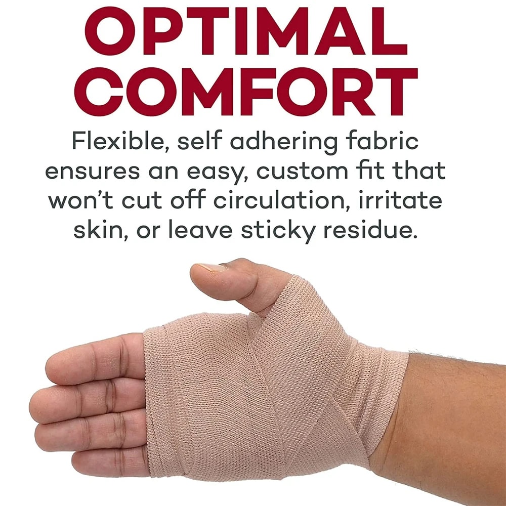 Premium Elastic Bandage Wrap Cotton Latex Free Self Adhesive Support For Sports First Aid 3