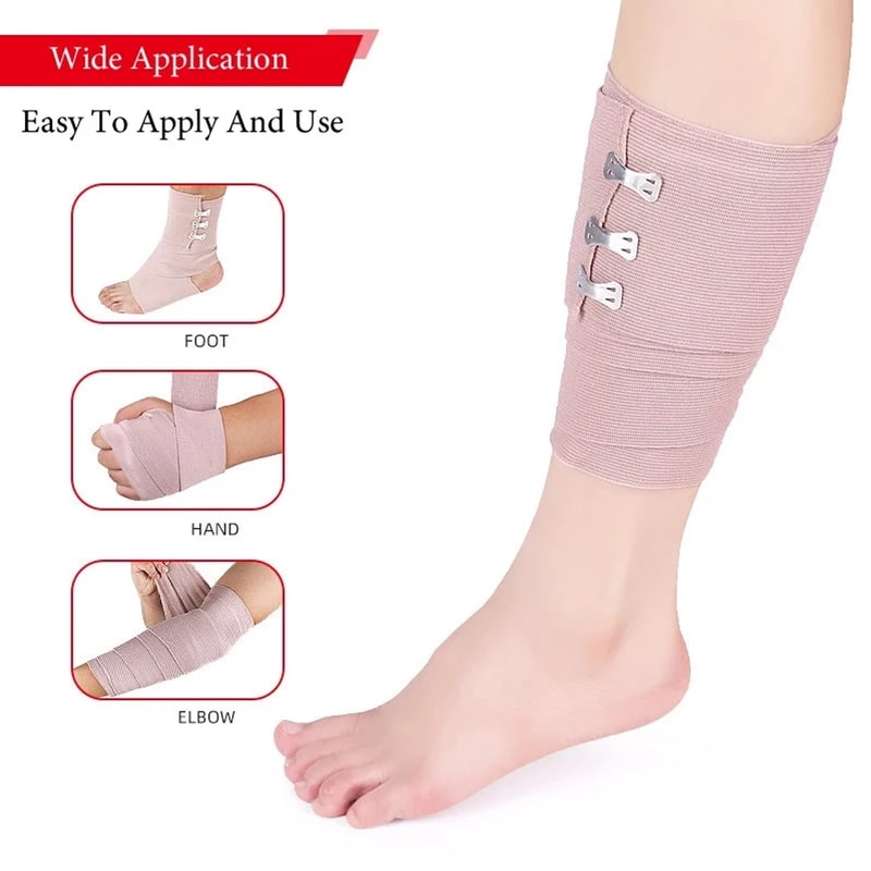 Premium Elastic Bandage Wrap Cotton Latex Free Self Adhesive Support For Sports First Aid 4