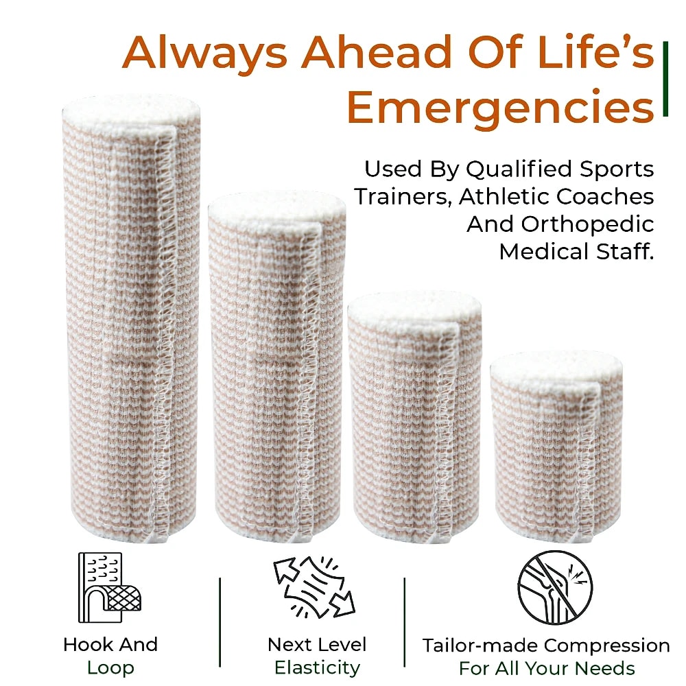 Premium Elastic Bandage Wrap Self Closure Athletic Sport Tape For Ankle Wrist Joint Support 2