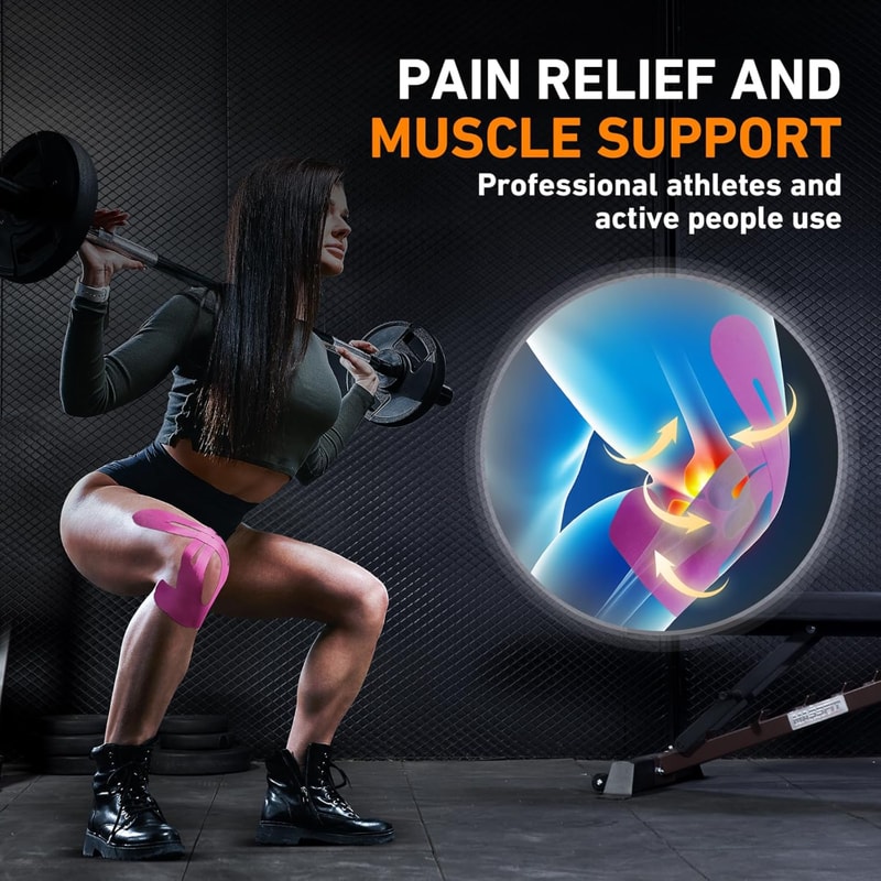 Professional Pre Cut Kinesiology Tape For Knee Pain Relief 2