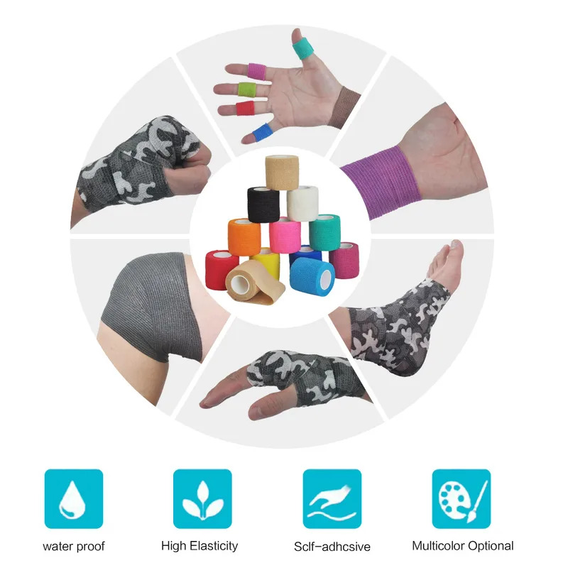 Self Adhesive Elastic Bandage Wrap Tape For Sports Knee Support 3
