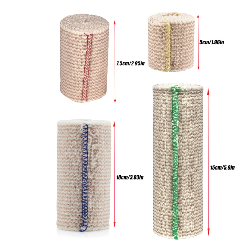 Premium Elastic Compression Bandage Wrap Roll Set With Self Closure Athletic Support Tape For Ankle 5