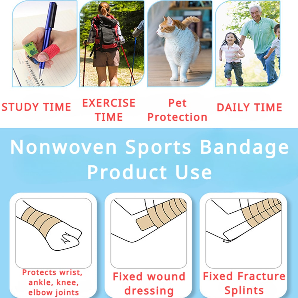 Premium Disposable Self Adhesive Elastic Bandages Wraps for First Aid & Tattoo Grip Tape