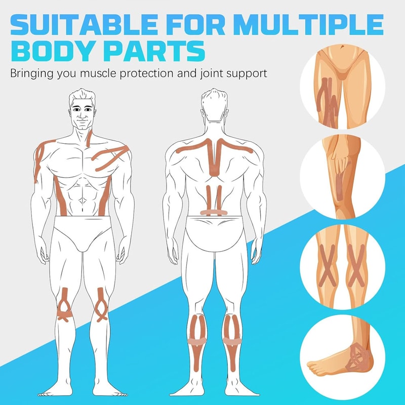 Premium Elastic Kinesiology Tape for Pain Relief Breathable KT Tape for Sports Recovery & Muscle Support