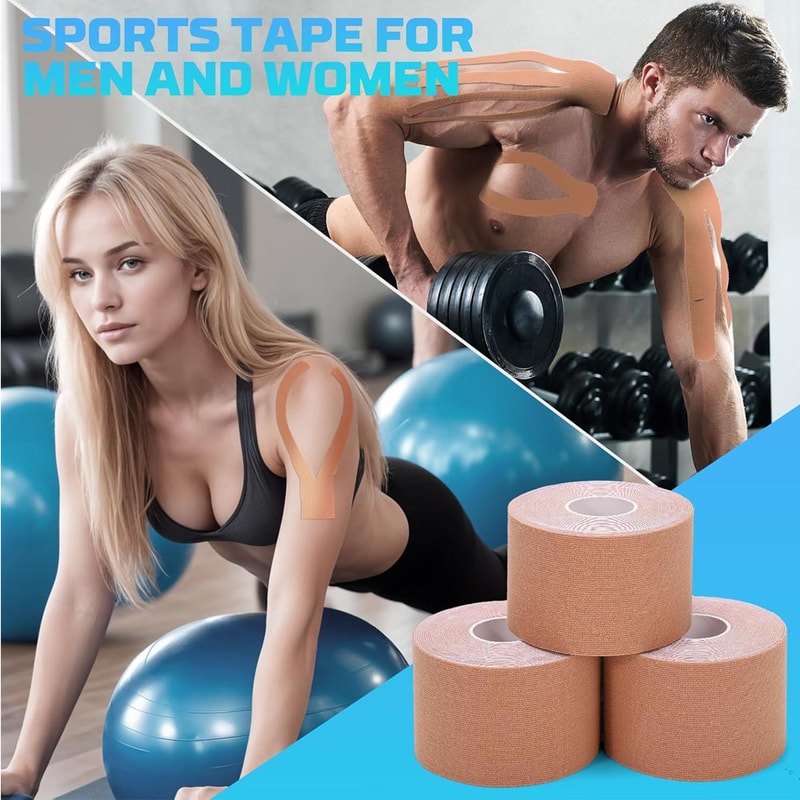 Premium Elastic Kinesiology Tape for Pain Relief Breathable KT Tape for Sports Recovery & Muscle Support