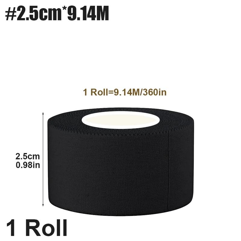 Premium Black Sports Injury Wrap Non Elastic Athletic Tape For Joint Support 6