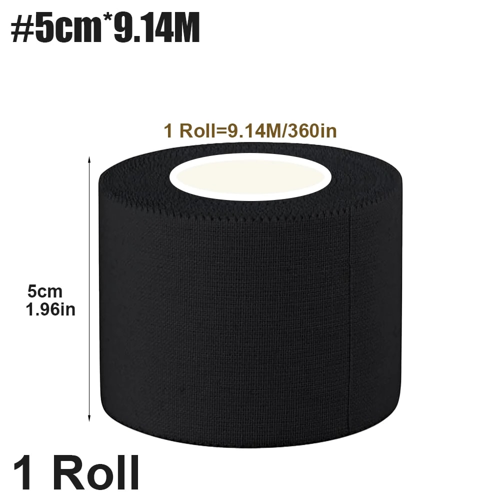 Premium Black Sports Injury Wrap Non Elastic Athletic Tape For Joint Support 8