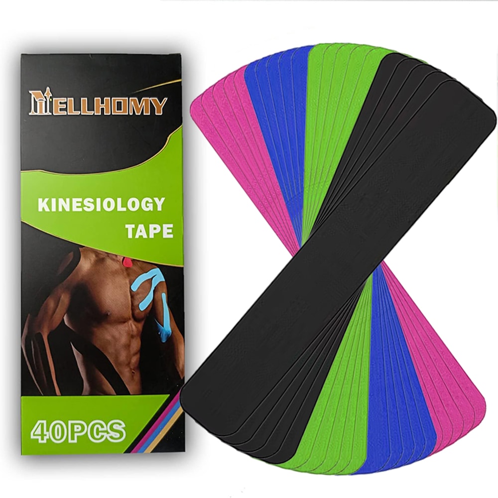 Premium Multicolor Pre Cut Kinesiology Tape Strips Set Elastic Sport Support For Muscle Joint Reli 0