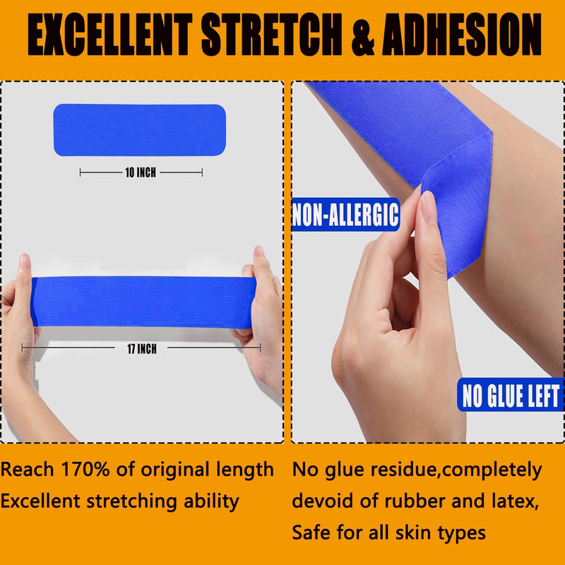 Premium Multicolor Pre Cut Kinesiology Tape Strips Set Elastic Sport Support For Muscle Joint Reli 4