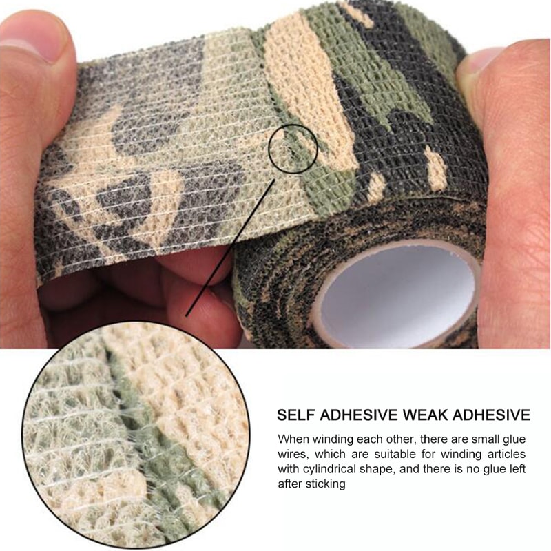 Premium Camouflage Wrap Tape Self Adhesive Camo Tape For Outdoor Hunting Gear 3