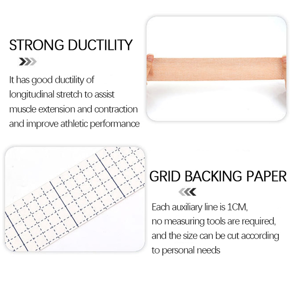 Premium Waterproof Breathable Kinesiology Tape Hypoallergenic Sports Protective Tape 4