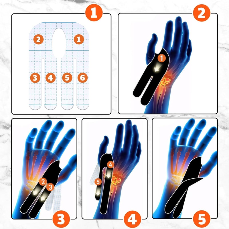 Precut Wrist Kinesiology Tape For Thumb Support And Carpal Tunnel Relief 2