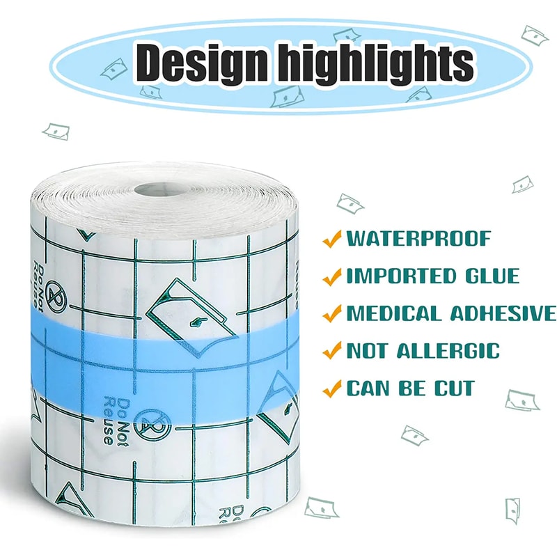 Waterproof Transparent Bandage Roll for Tattoo Aftercare and Wound Dressing