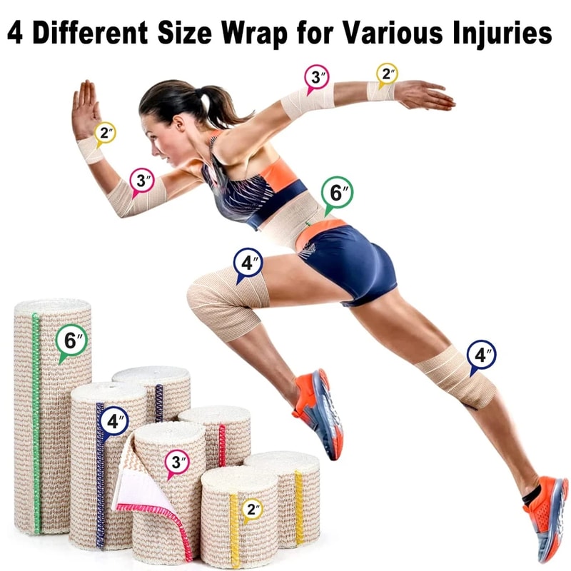 Wide Elastic Bandage Wrap For Compression Support 4