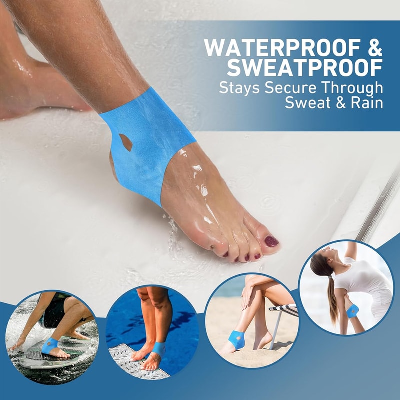 Precut Ankle Kinesiology Tape Waterproof Sports Tape For Flexible Support 2