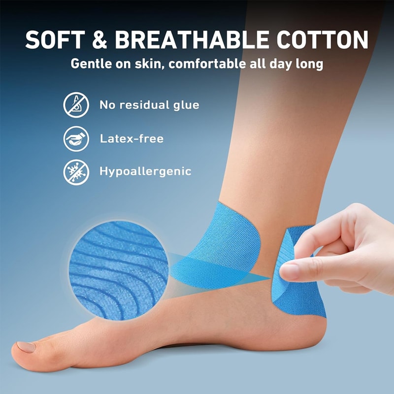 Precut Ankle Kinesiology Tape Waterproof Sports Tape For Flexible Support 3