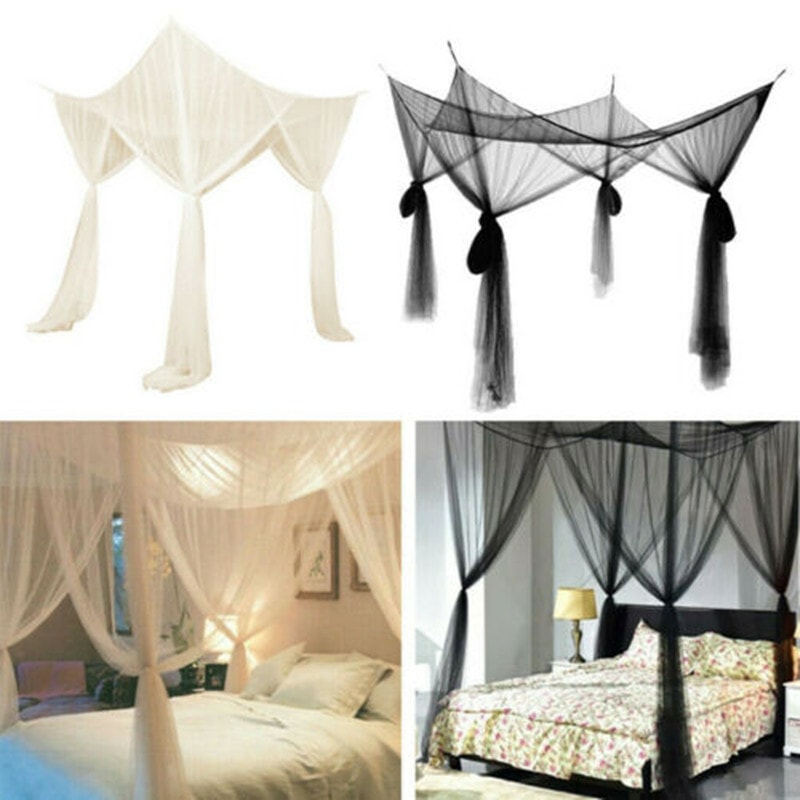 Elegant Four Door Mosquito Net For Bed White Canopy Net 3