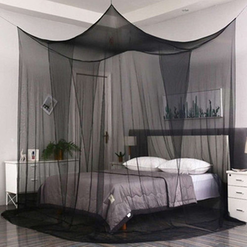 Elegant Four Door Mosquito Net For Bed White Canopy Net 6