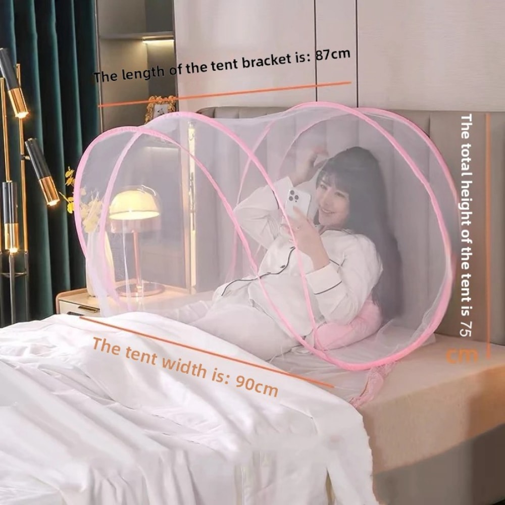 No Assembly Portable Mosquito Net For Single Bed Travel And Summer Sleep Protection 6
