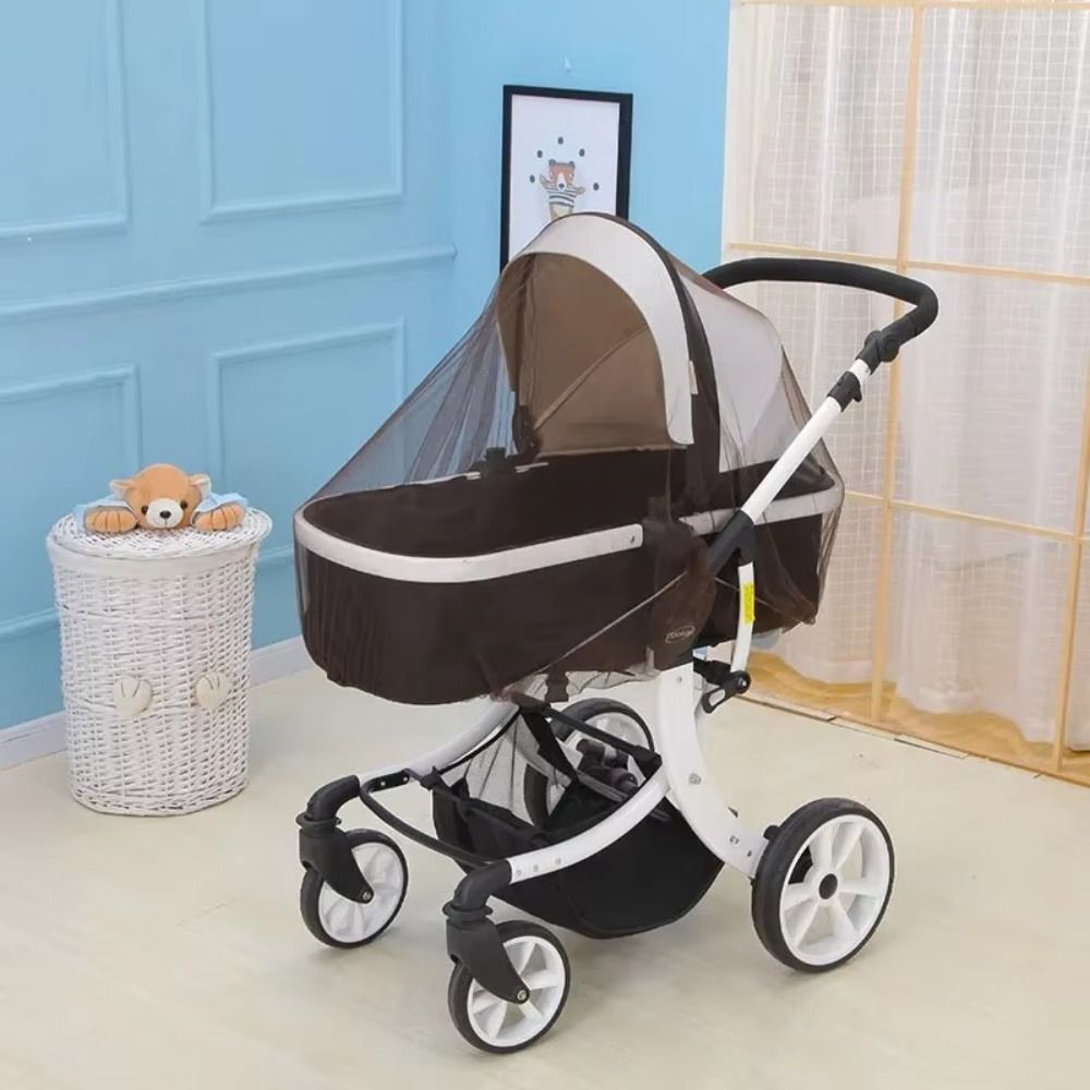 Breathable Baby Stroller Mosquito Net Folding Pushchair Bug Protection Cover 4