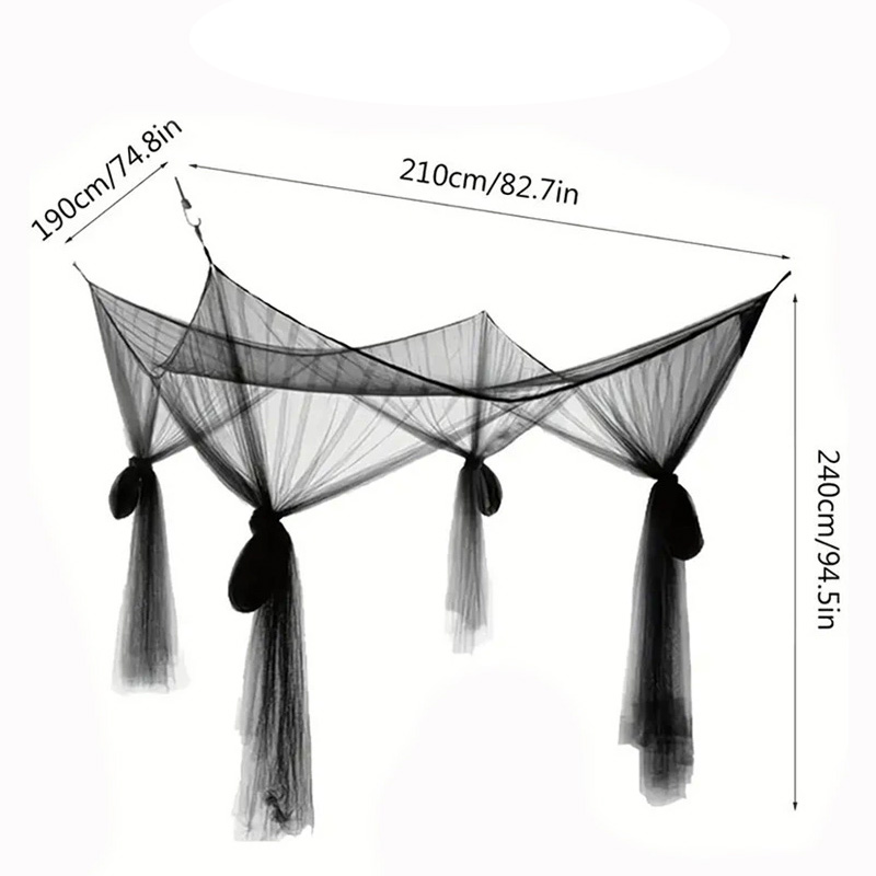 Four Door Mosquito Net for Bed Breathable Camping Insect Proof Canopy