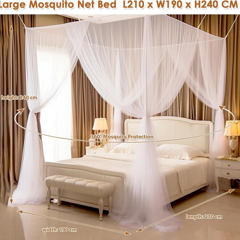 Four Door Mosquito Net For Bed Indoor Outdoor Double Bed Canopy 1
