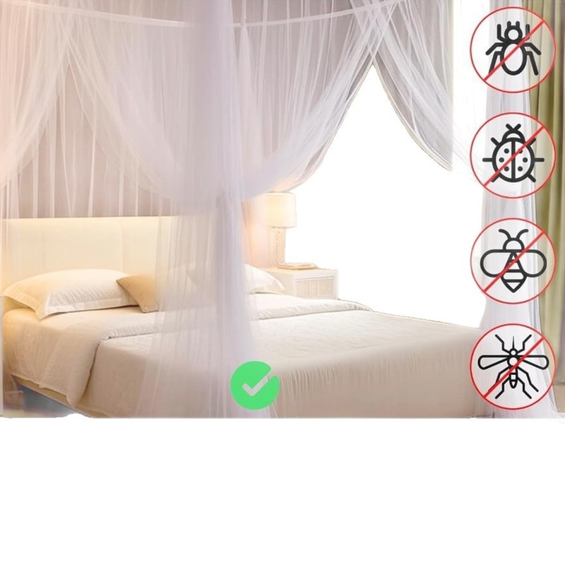 Four Door Mosquito Net For Bed Indoor Outdoor Double Bed Canopy 4