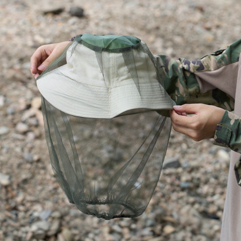 Mosquito Head Net Breathable Full Face Bug Net Hat For Camping Fishing And Travel 1