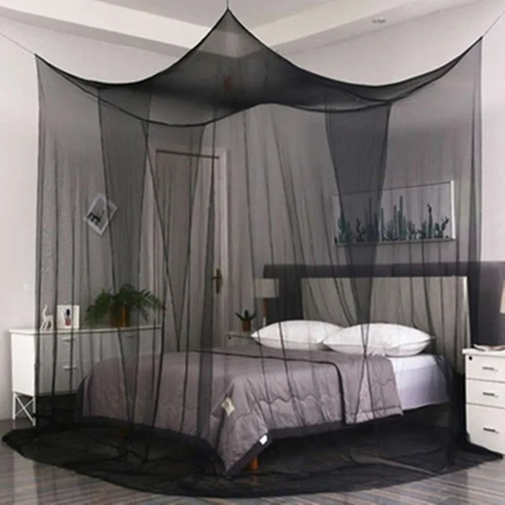 Four Door Mosquito Net For Bed White Canopy For Insect Protection 1