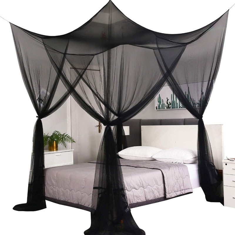 Four Door Mosquito Net For Bed White Canopy For Insect Protection 7