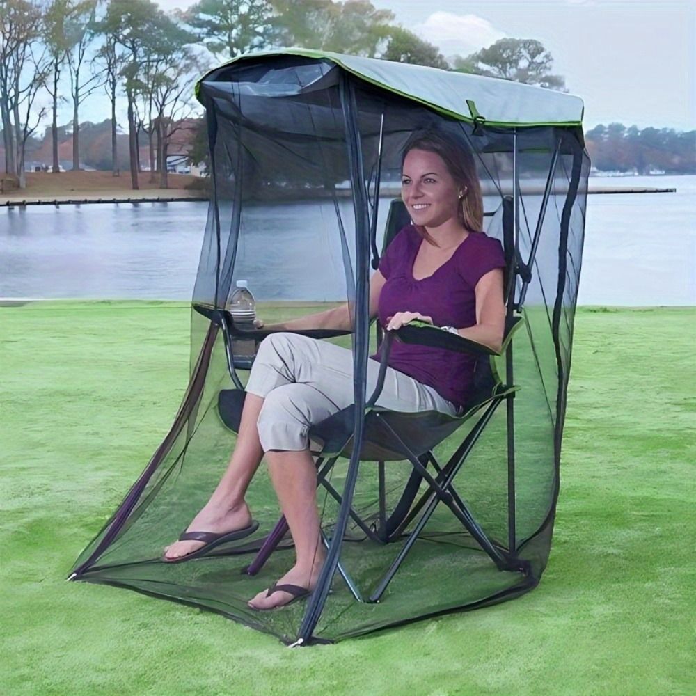Portable Zipper Mosquito Net Cover For Camping Chairs And Outdoor Travel 1