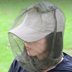 outdoor mosquito head net for hat face and neck bug protection