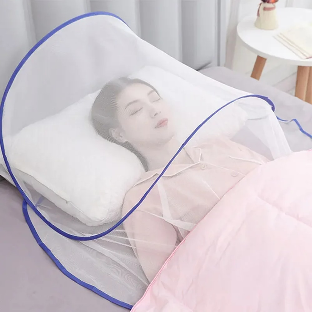 Portable Folding Mosquito Head Net For Bed Camping And Travel 0
