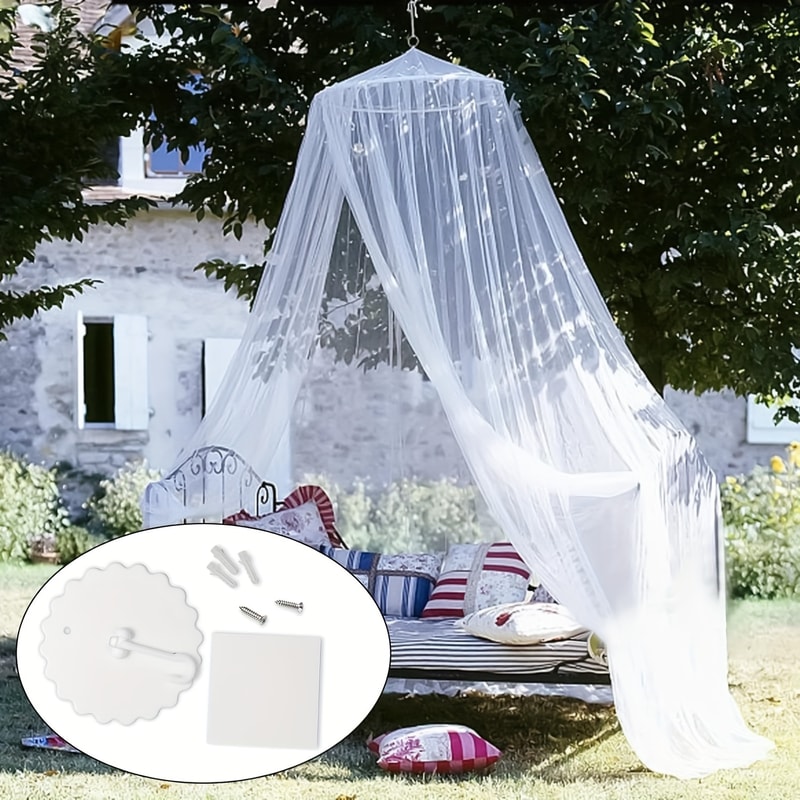 White Bed Canopy Mosquito Netting With Zipper For Cozy Bug Free Sleep 1