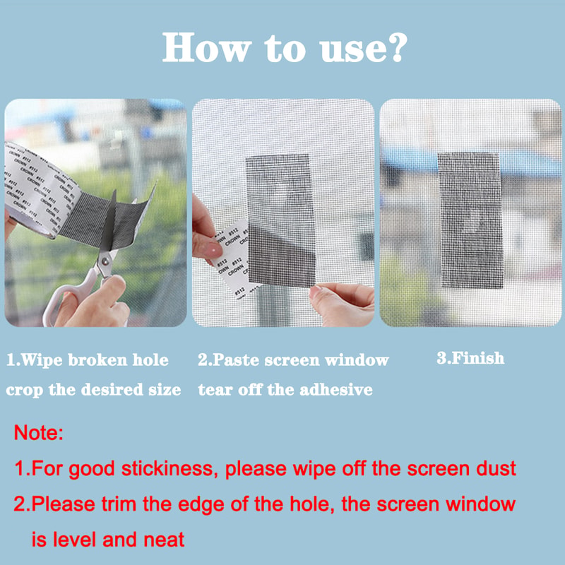 Waterproof Window Screen Repair Tape Self Adhesive Mesh Patch For Doors And Windows 2